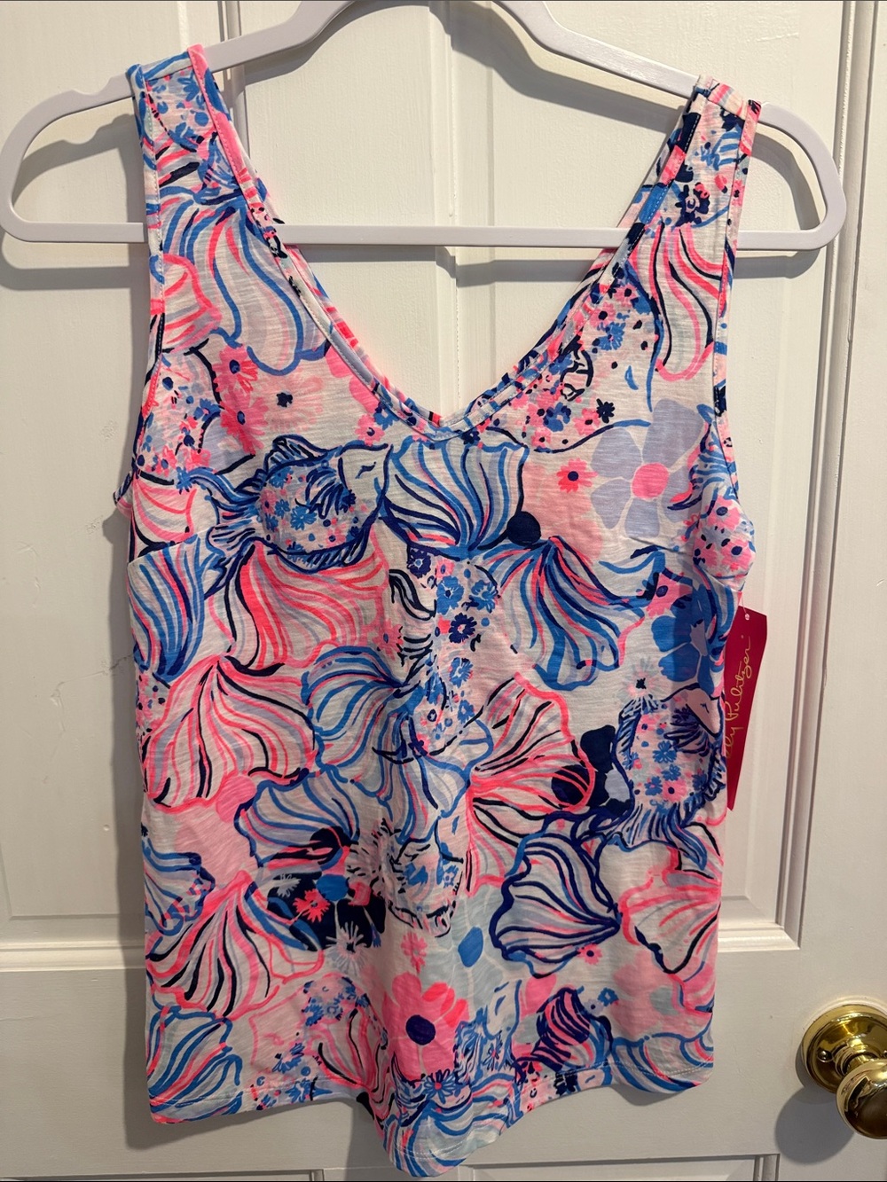 Lilly Pulitzer Gigi Top Prosecco Pink Make a Splash XS NWT